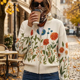 Brianna - Cardigan zippé en champ de fleurs sauvages