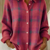 Michèle | Cardigan classique à carreaux mit kragen