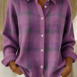 Catherine | Cardigan coupe ample à carreaux