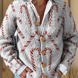 Solange | Cardigan festif au motif de sucre d’orge