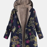 Yvonne | Manteau bleu marine à motif floral