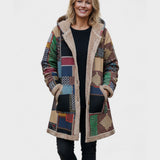 Lucienne | Sweat à capuche patchwork confortable en teintes terreuses