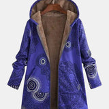 Jacqueline | Polaire sweat à capuche en bleu marine avec motif mandala
