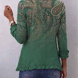 Colette | Veste Plissée Imprimé Paisley Bohémien