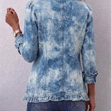 Michèle | Veste Botanique Vintage Boho Dégradé Volants