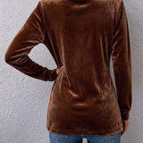 Renée | Veste Ouverte Détail Bouton Vintage à Revers à Manches Longues