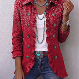 Paulette | Veste plissée imprimée paisley bohème ombragée
