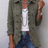 Lisette | Veste utilitaire à ruchés brodée Boho-Chic