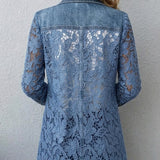 Sandra | Blazer Jas avec Panneaux en Dentelle Fleurie