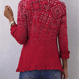 Paulette | Veste plissée imprimée paisley bohème ombragée