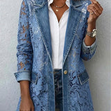 Sandra | Blazer Jas avec Panneaux en Dentelle Fleurie