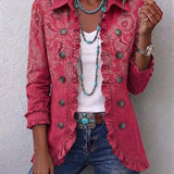 Henriette | Veste Plissée Imprimé Paisley Vintage