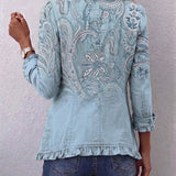 Brigitte | Veste Plissée Imprimé Paisley Vintage