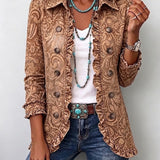 Suzanne | Veste Plissée Imprimé Floral Bohémien Vintage