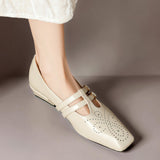 LYNN | MARY JANES EN CUIR AVEC DOUBLE BRIDE