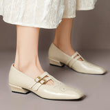 LYNN | MARY JANES EN CUIR AVEC DOUBLE BRIDE
