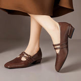 LYNN | MARY JANES EN CUIR AVEC DOUBLE BRIDE