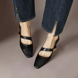 NIENKE | MARY JANES À POINTE CARREE ET BANDEAU EN OR