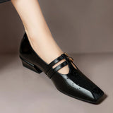 LYNN | MARY JANES EN CUIR AVEC DOUBLE BRIDE