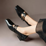 LYNN | MARY JANES EN CUIR AVEC DOUBLE BRIDE