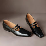 LYNN | MARY JANES EN CUIR AVEC DOUBLE BRIDE