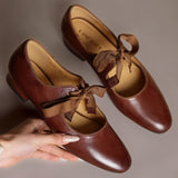 LIEKE | BALLERINES EN CUIR AVEC NŒUD