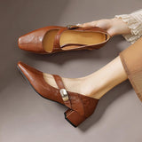 NIENKE | MARY JANES À POINTE CARREE ET BANDEAU EN OR
