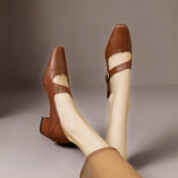 NIENKE | MARY JANES À POINTE CARREE ET BANDEAU EN OR