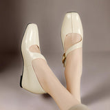 TESS | MARY JANES EN CUIR AVEC POINTE CARREE