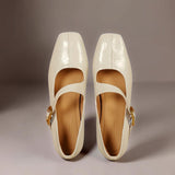 TESS | MARY JANES EN CUIR AVEC POINTE CARREE