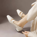 NIENKE | MARY JANES À POINTE CARREE ET BANDEAU EN OR