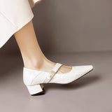 NIENKE | MARY JANES À POINTE CARREE ET BANDEAU EN OR