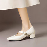 NIENKE | MARY JANES À POINTE CARREE ET BANDEAU EN OR