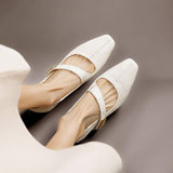 NIENKE | MARY JANES À POINTE CARREE ET BANDEAU EN OR