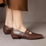 LYNN | MARY JANES EN CUIR AVEC DOUBLE BRIDE