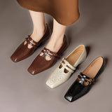 LYNN | MARY JANES EN CUIR AVEC DOUBLE BRIDE