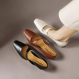 NIENKE | MARY JANES À POINTE CARREE ET BANDEAU EN OR