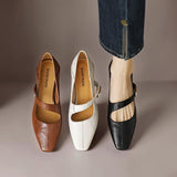 NIENKE | MARY JANES À POINTE CARREE ET BANDEAU EN OR
