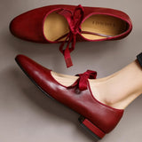 LIEKE | BALLERINES EN CUIR AVEC NŒUD