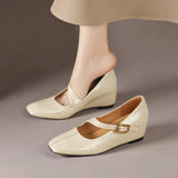 TESS | MARY JANES EN CUIR AVEC POINTE CARREE