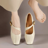 TESS | MARY JANES EN CUIR AVEC POINTE CARREE