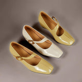 TESS | MARY JANES EN CUIR AVEC POINTE CARREE