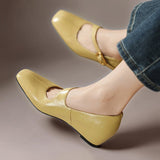 TESS | MARY JANES EN CUIR AVEC POINTE CARREE