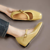 TESS | MARY JANES EN CUIR AVEC POINTE CARREE