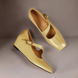 TESS | MARY JANES EN CUIR AVEC POINTE CARREE