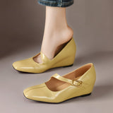 TESS | MARY JANES EN CUIR AVEC POINTE CARREE