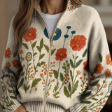 Brianna - Cardigan zippé en champ de fleurs sauvages